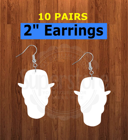 Skull with top hat earrings size 2 inch - BULK PURCHASE 10pair