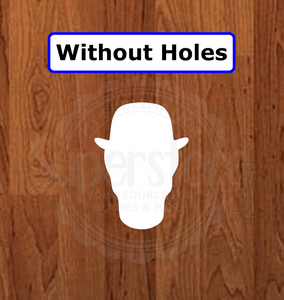WithOUT holes - Skull with top hat shape - 6 different sizes - Sublimation Blanks