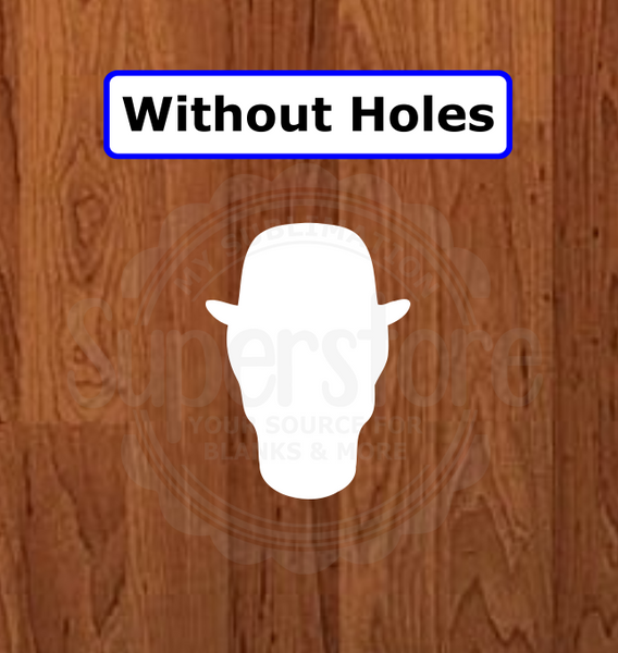 WithOUT holes - Skull with top hat shape - 6 different sizes - Sublimation Blanks