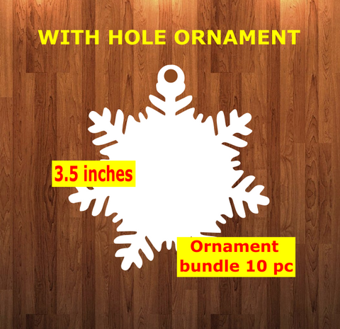 Snowflake with top hole - Ornament Bundle Price