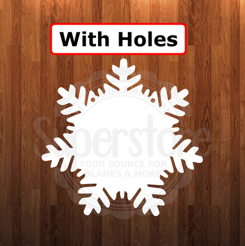 With holes - Snowflake shape - 6 different sizes - Sublimation Blanks