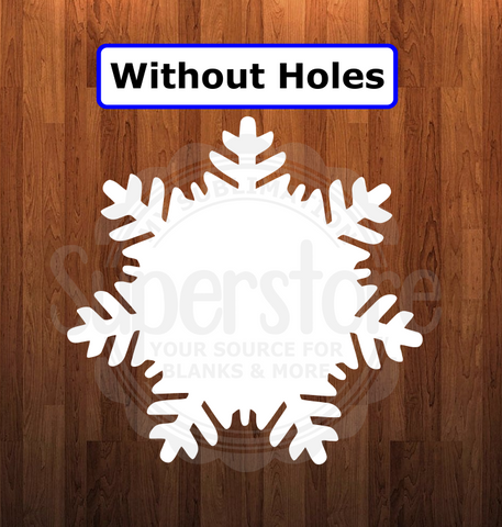 WithOUT holes - Snowflake shape - 6 different sizes - Sublimation Blanks