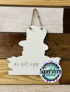 Snowman sign - With holes - Wall Hanger - 5 sizes to choose from - Sublimation Blank