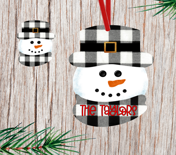 (Instant Print) Digital Download - Black plaid snowman head