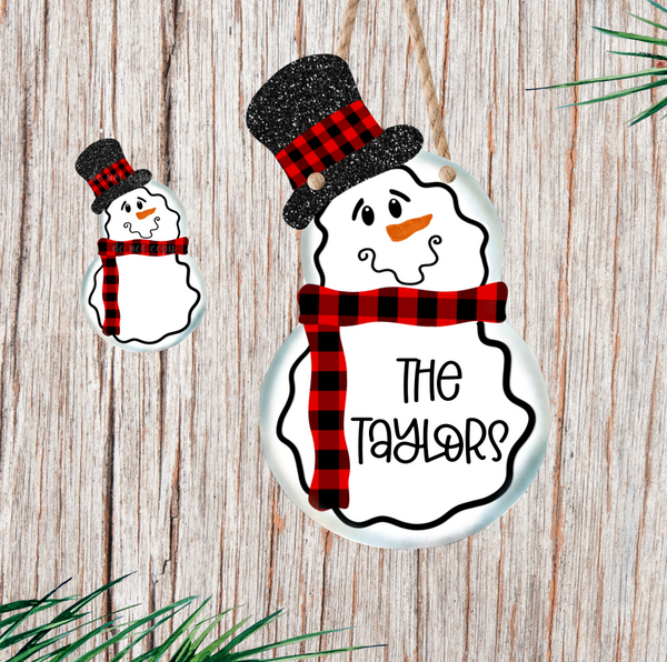 (Instant Print) Digital Download - Buffalo plaid snowman with top hat