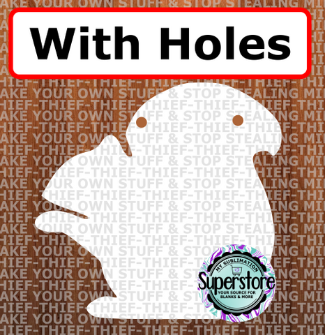 Squirrel - with holes - Wall Hanger - 5 sizes to choose from - Sublimation Blank