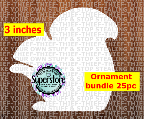 Squirrel - withOUT hole - Ornament Bundle Price
