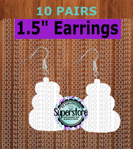 Stacked pumpkin - earrings size 1.5 inch - BULK PURCHASE 10pair