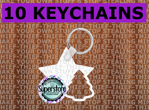 Star with tree cutout - MDF Keychain