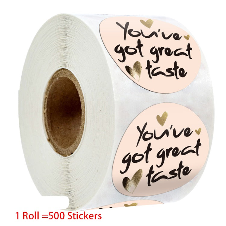 500 piece roll -  Thank you stickers - 1.5 inch in size