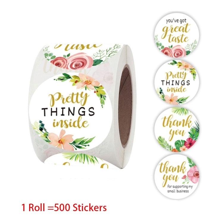 500 piece roll -  Thank you stickers - 1.5 inch in size