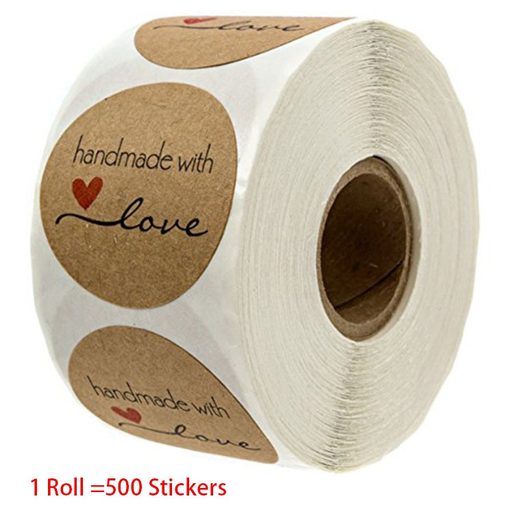 500 piece roll -  Thank you stickers - 1.5 inch in size