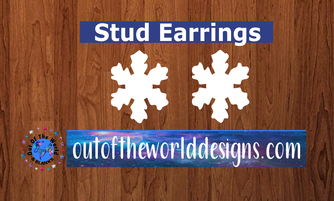 10 or 20 pair bulk buy - Snowflake half inch studs for earrings