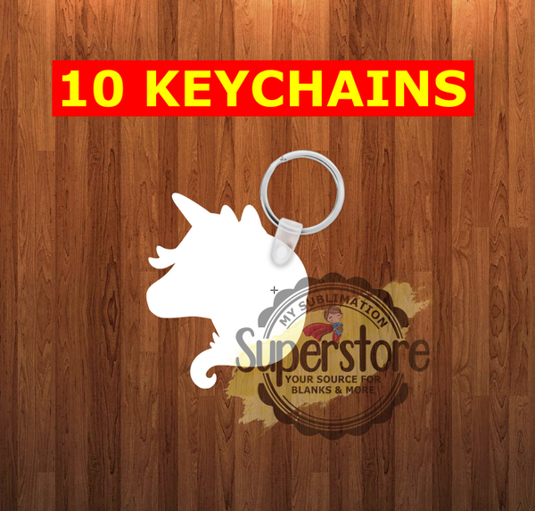 Unicorn Keychain - Single sided or double sided  -  Sublimation Blank