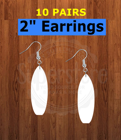 Surfboard earrings size 2 inch - BULK PURCHASE 10pair