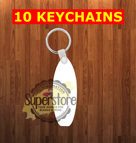 Surfboard Keychain - Single sided or double sided - Sublimation Blank