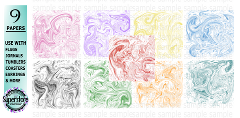 (Instant Print) Digital Download - 9 swirl paper bundle