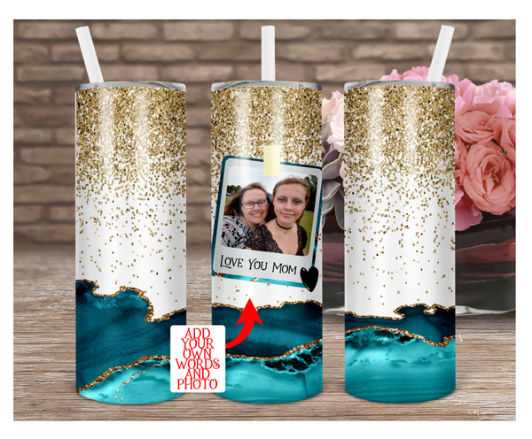 (Instant Print) Digital Download - Add your own photo tumbler  - 20oz skinny straight & tapered file