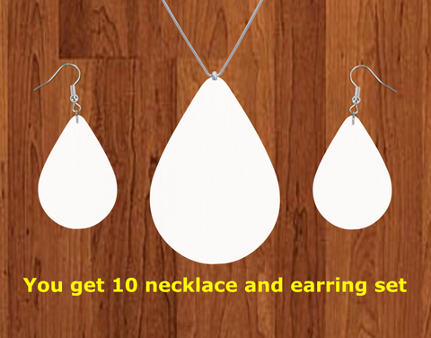 Tear drop necklace sets- you get 10 sets - BULK PURCHASE 10pair earrings and 10pc necklace