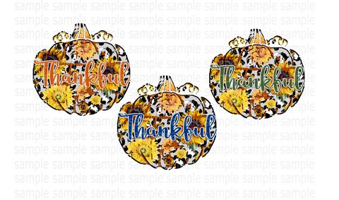 (Instant Print) Digital Download - Thankful Set Of 3pc Pumpkins