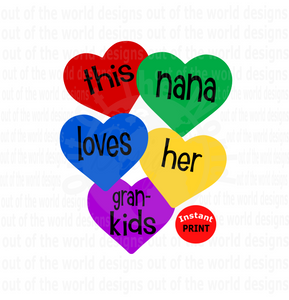 This nana loves her kids (Instant Print) Digital Download