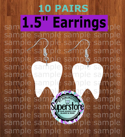Tooth - earrings size 1.5 inch - BULK PURCHASE 10pair