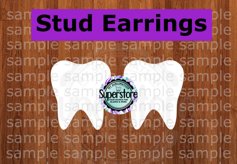 10 or 20 pair bulk buy - Tooth half inch studs for earrings
