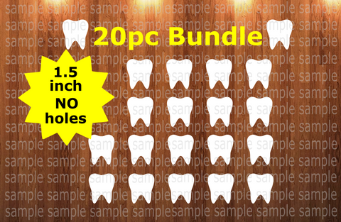 20pc bundle - 1.5 inch Tooth shirt (great for badge reels & hairbow centers)