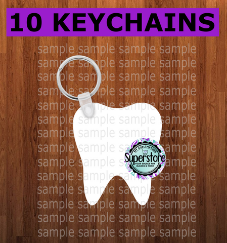 Tooth keychain - Single sided sublimation blank