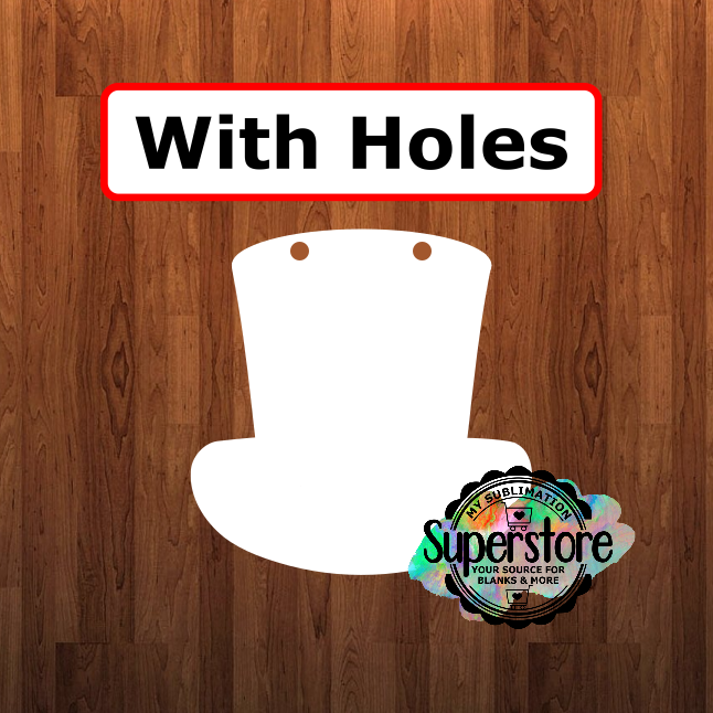 Top hat - WITH holes - Wall Hanger - 5 sizes to choose from - Sublimation Blank