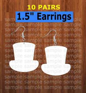 Top hat earrings size 1.5 inch - BULK PURCHASE 10pair