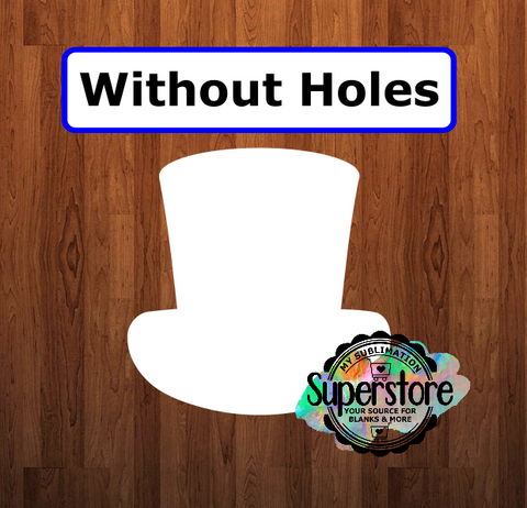 Top hat - withOUT holes - Wall Hanger - 5 sizes to choose from - Sublimation Blank