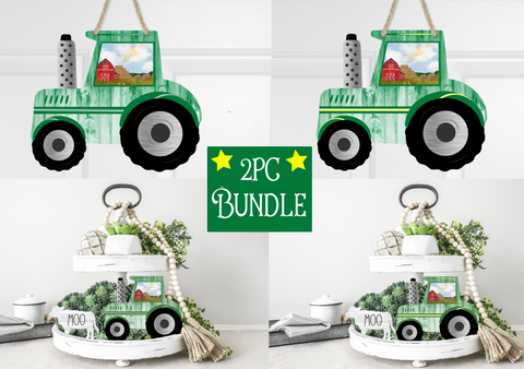 Digital download - 2pc Green farm tractor  - made for our sub blanks