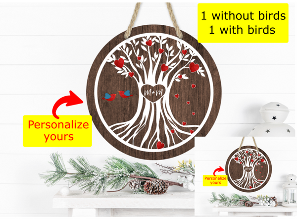 (Instant Print) Digital Download - 2pc Personalized tree with hearts - Made for our  blanks