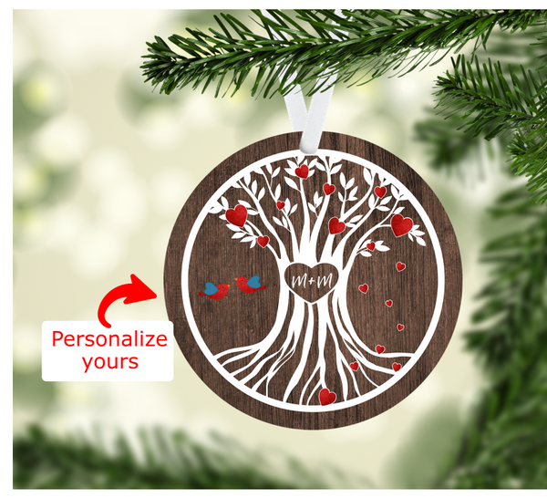 (Instant Print) Digital Download - 2pc Personalized tree with hearts - Made for our  blanks
