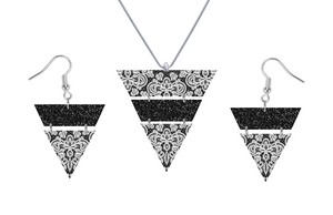 (Instant Print) Digital Download - Triangle  set black lace - Made for out MDF blanks