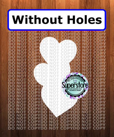 Trio Heart - withOUT holes - Wall Hanger - 5 sizes to choose from - Sublimation Blank