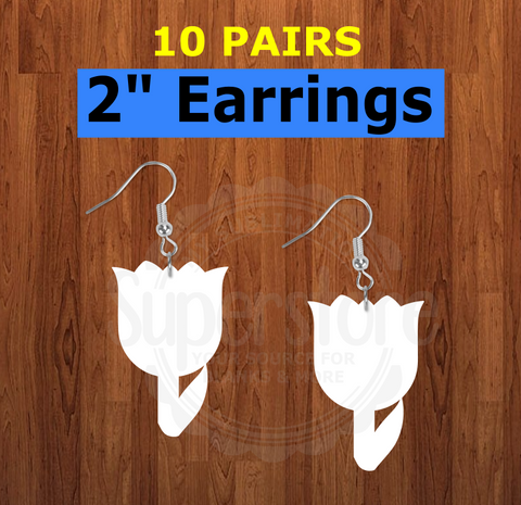 Tulip earrings size 2inch -  BULK PURCHASE 10pair