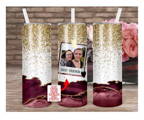 (Instant Print) Digital Download - Add your own photo tumbler  - 20oz skinny straight & tapered file