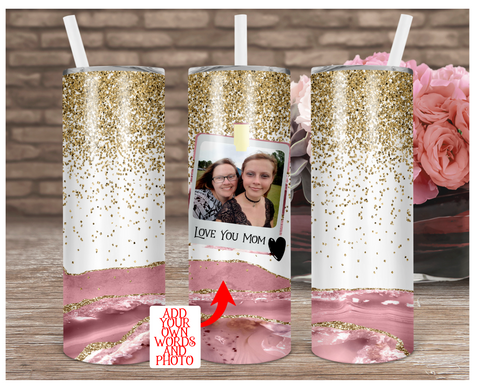 (Instant Print) Digital Download - Add your own photo tumbler  - 20oz skinny straight & tapered file