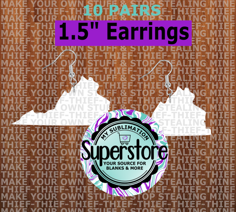 Virginia - earrings size 1.5 inch - BULK PURCHASE 10pair