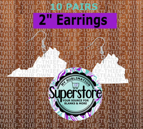 Virginia - earrings size 2 inch - BULK PURCHASE 10pair