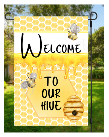 Digital download - Welcome to our hive garden flag