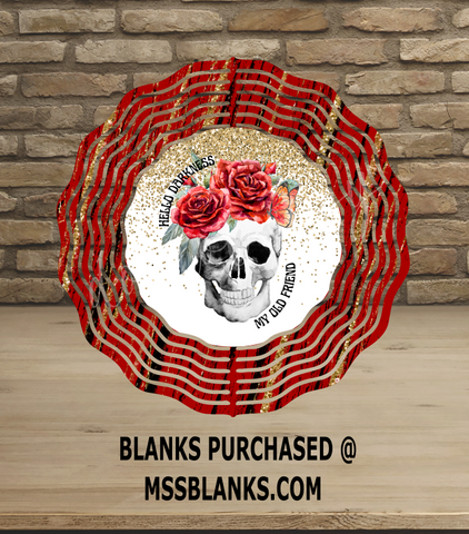 (Instant Print) Digital Download - Hello darkness skull - Great for wind spinners & rounds