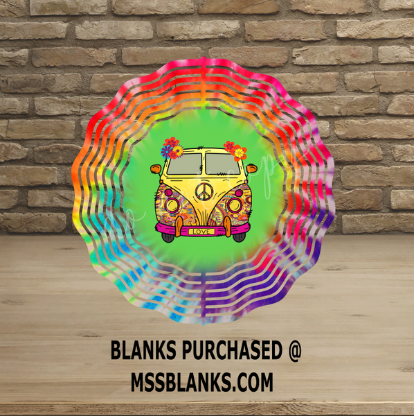 (Instant Print) Digital Download - Love van with tie dye - Great for wind spinners & rounds