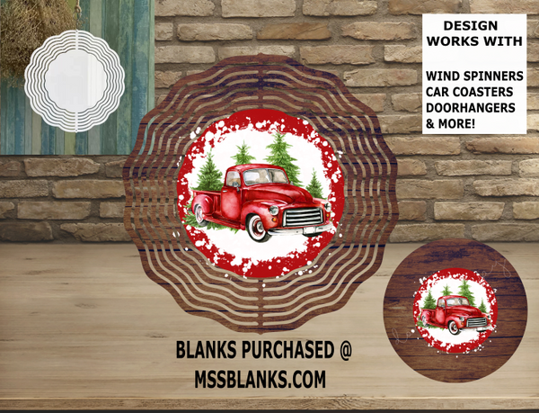 (Instant Print) Digital Download - Red truck wind spinner bundle - 3 designs