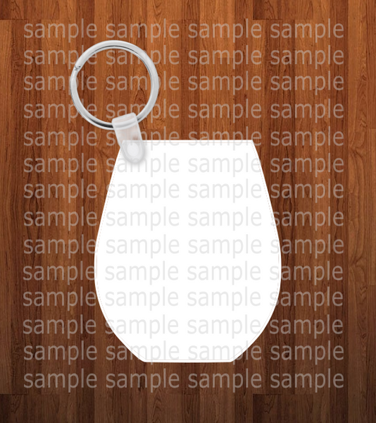 Wine glass Keychain - Single sided or double sided  -  Sublimation Blank