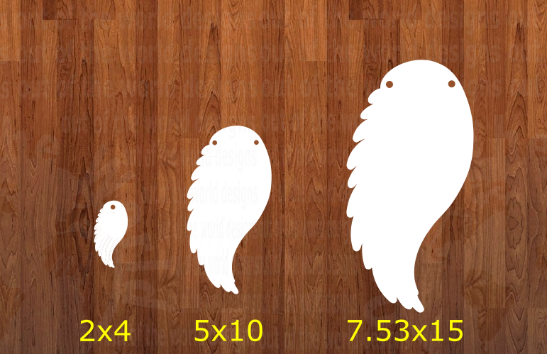 Half Wing  - WITH holes - Wall Hanger - 3 sizes to choose from -  Sublimation Blank  - 1 sided  or 2 sided options