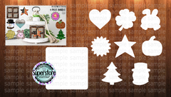 6x6 square tray bundle - 9pc Interchangeable  - sublimation MDF blank USA Unisub brand